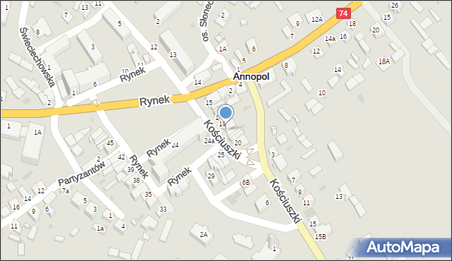 Annopol, Rynek, 21A, mapa Annopol