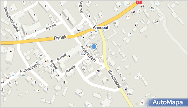 Annopol, Rynek, 23A, mapa Annopol