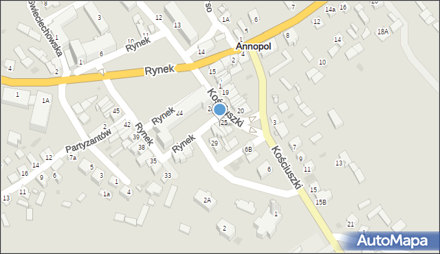 Annopol, Rynek, 26, mapa Annopol