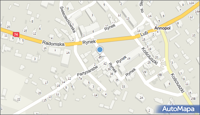 Annopol, Rynek, 45, mapa Annopol