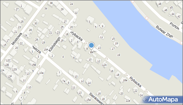 Augustów, Rybacka, 8A, mapa Augustów