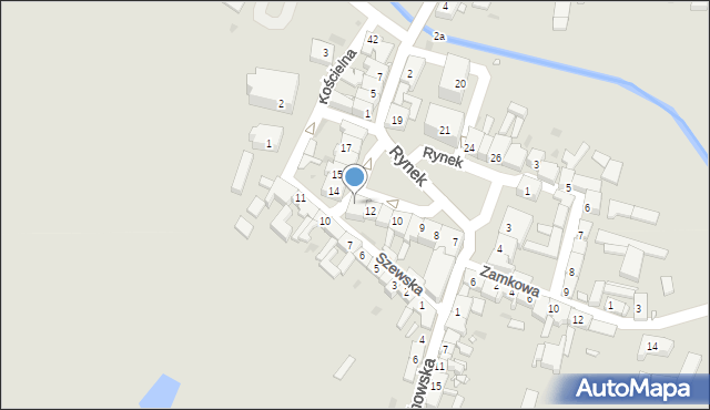 Babimost, Rynek, 13, mapa Babimost