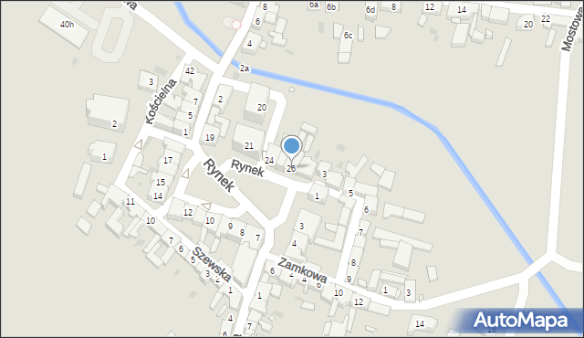 Babimost, Rynek, 26, mapa Babimost