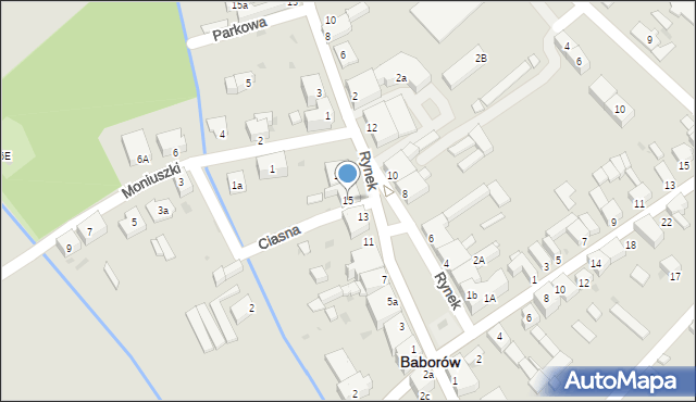 Baborów, Rynek, 15, mapa Baborów