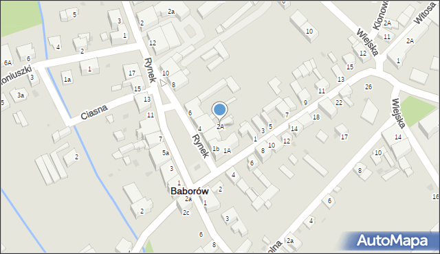 Baborów, Rynek, 2A, mapa Baborów