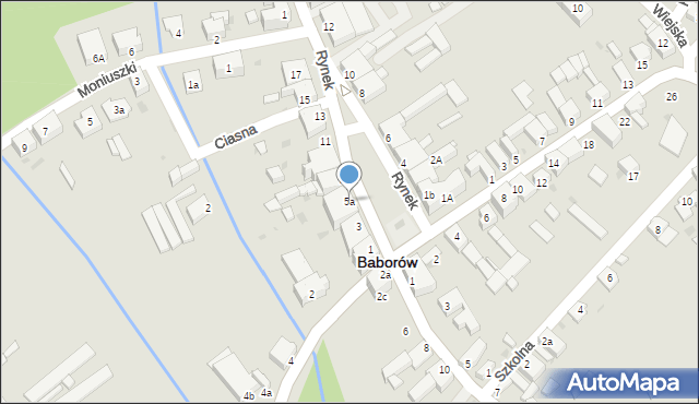 Baborów, Rynek, 5a, mapa Baborów