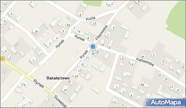 Bakałarzewo, Rynek, 10, mapa Bakałarzewo