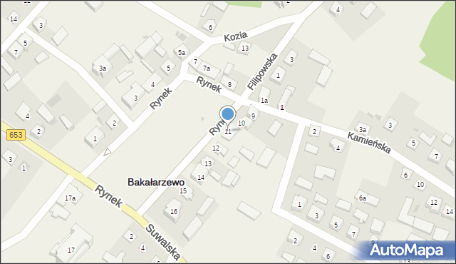 Bakałarzewo, Rynek, 11, mapa Bakałarzewo