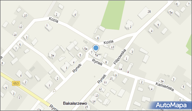 Bakałarzewo, Rynek, 7a, mapa Bakałarzewo