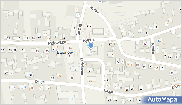 Baranów, Rynek, 12, mapa Baranów