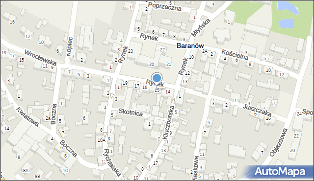 Baranów, Rynek, 15, mapa Baranów