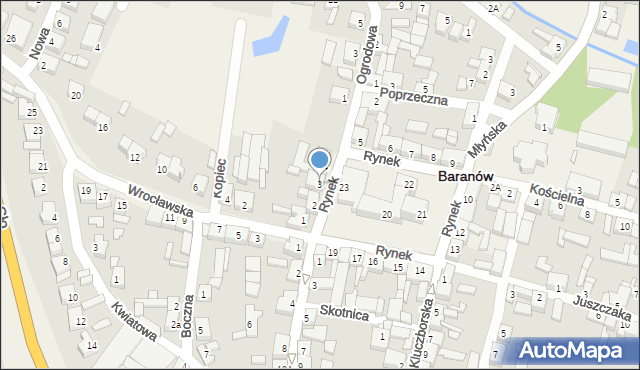 Baranów, Rynek, 3, mapa Baranów