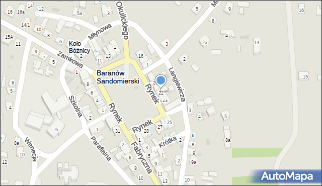 Baranów Sandomierski, Rynek, 22, mapa Baranów Sandomierski