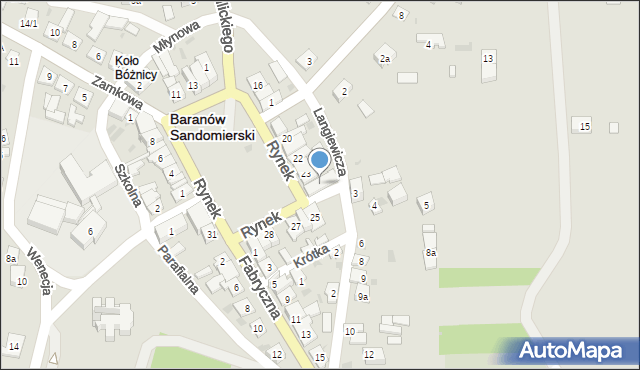 Baranów Sandomierski, Rynek, 24, mapa Baranów Sandomierski