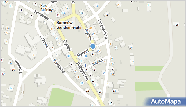 Baranów Sandomierski, Rynek, 27, mapa Baranów Sandomierski