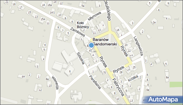 Baranów Sandomierski, Rynek, 5, mapa Baranów Sandomierski