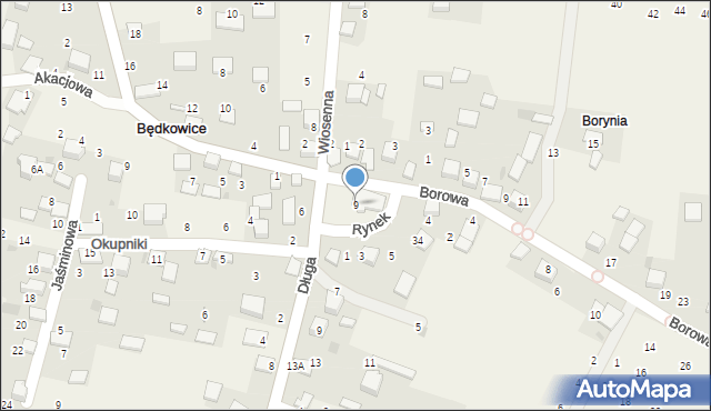 Będkowice, Rynek, 9, mapa Będkowice