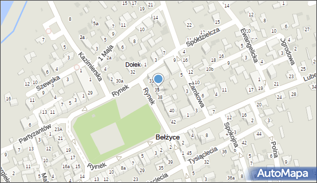 Bełżyce, Rynek, 36, mapa Bełżyce