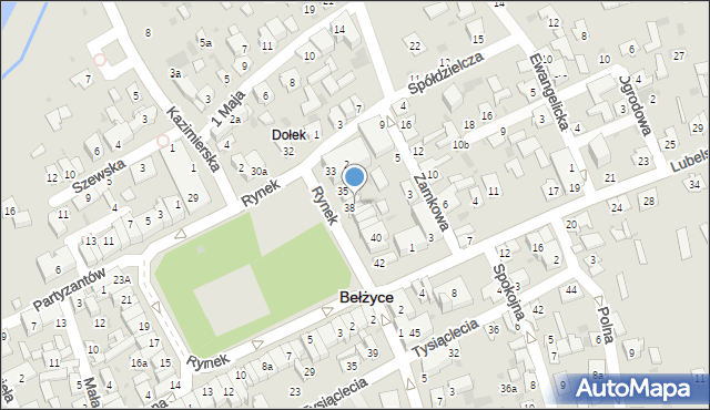 Bełżyce, Rynek, 37a, mapa Bełżyce