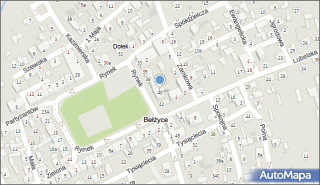 Bełżyce, Rynek, 40, mapa Bełżyce