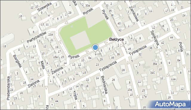 Bełżyce, Rynek, 7, mapa Bełżyce