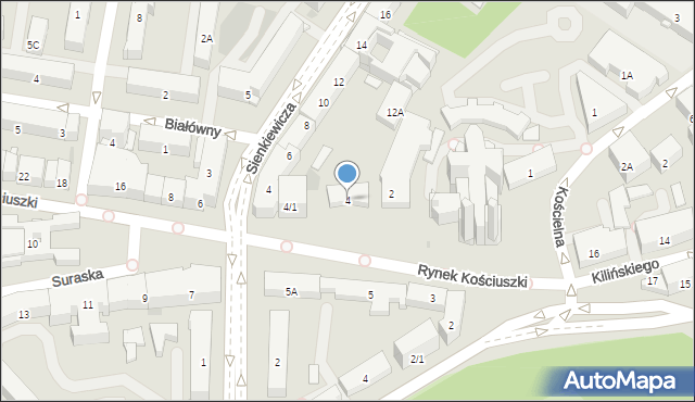 Białystok, Rynek Kościuszki Tadeusza, gen., 4, mapa Białegostoku