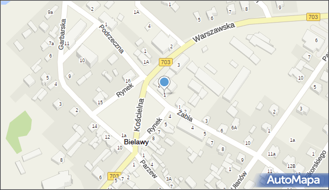 Bielawy, Rynek, 1, mapa Bielawy