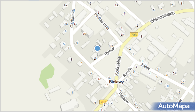 Bielawy, Rynek, 15a, mapa Bielawy