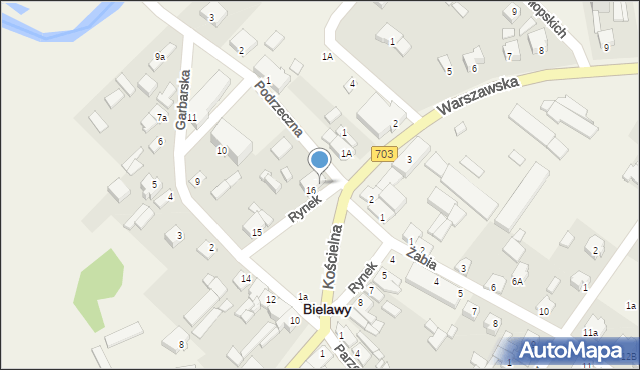 Bielawy, Rynek, 16A, mapa Bielawy