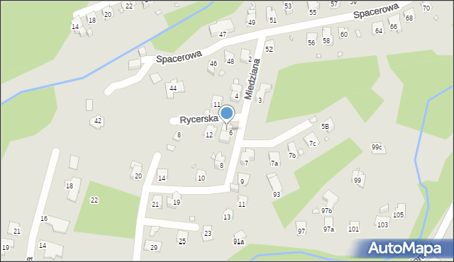 Bielsko-Biała, Rycerska, 14, mapa Bielsko-Białej