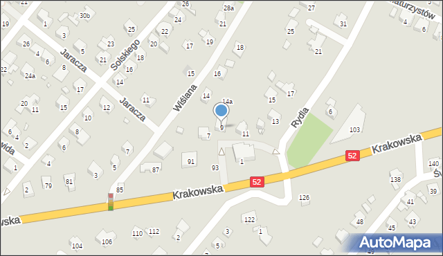 Bielsko-Biała, Rydla Lucjana, 9, mapa Bielsko-Białej