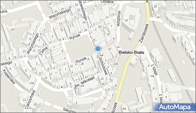 Bielsko-Biała, Rynek, 24, mapa Bielsko-Białej