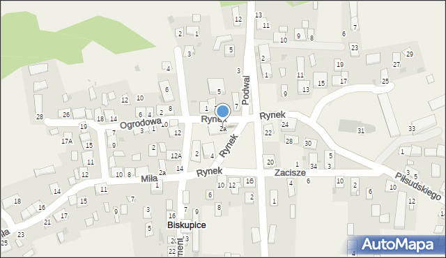 Biskupice, Rynek, 2a, mapa Biskupice