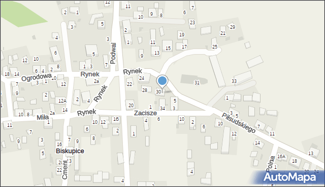 Biskupice, Rynek, 32, mapa Biskupice