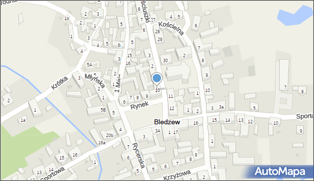 Bledzew, Rynek, 10, mapa Bledzew