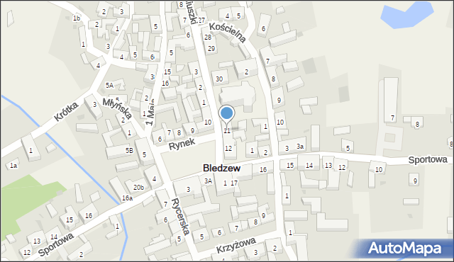 Bledzew, Rynek, 11, mapa Bledzew