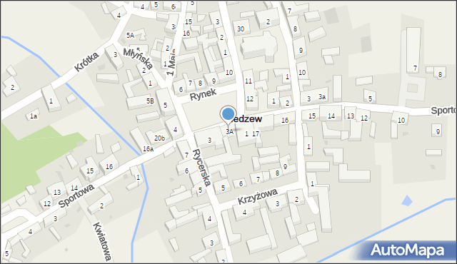 Bledzew, Rynek, 3A, mapa Bledzew