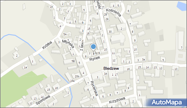 Bledzew, Rynek, 8, mapa Bledzew