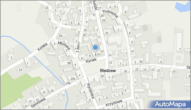 Bledzew, Rynek, 9, mapa Bledzew