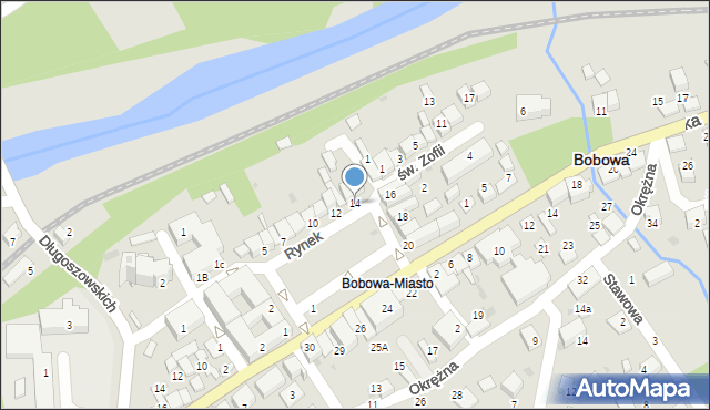 Bobowa, Rynek, 14, mapa Bobowa