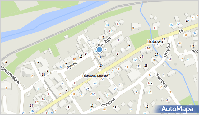 Bobowa, Rynek, 18, mapa Bobowa