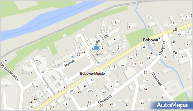 Bobowa, Rynek, 18, mapa Bobowa