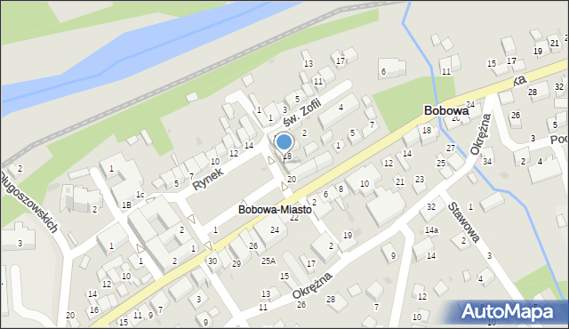 Bobowa, Rynek, 19, mapa Bobowa