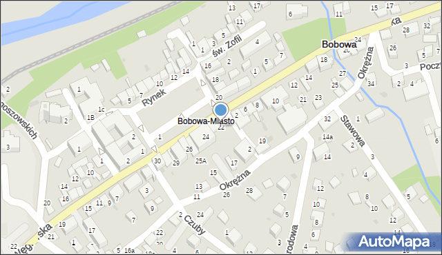 Bobowa, Rynek, 22, mapa Bobowa