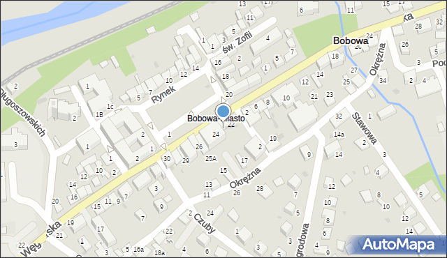 Bobowa, Rynek, 23, mapa Bobowa