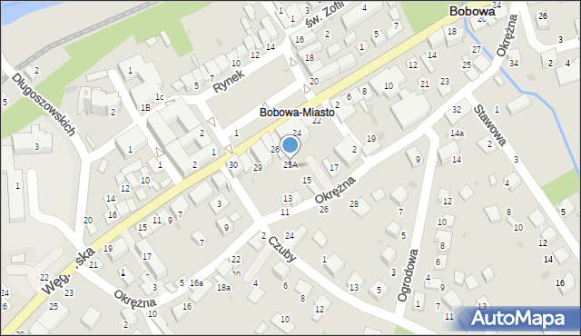 Bobowa, Rynek, 25A, mapa Bobowa