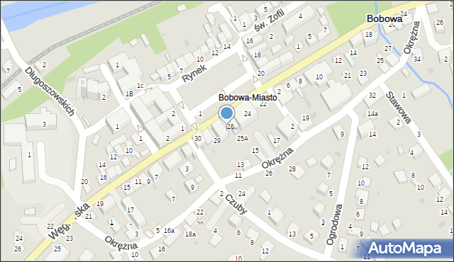 Bobowa, Rynek, 27, mapa Bobowa