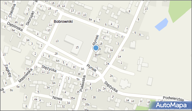 Bobrowniki, Rynek, 20, mapa Bobrowniki