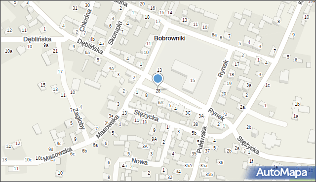 Bobrowniki, Rynek, 28, mapa Bobrowniki