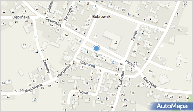 Bobrowniki, Rynek, 6A, mapa Bobrowniki